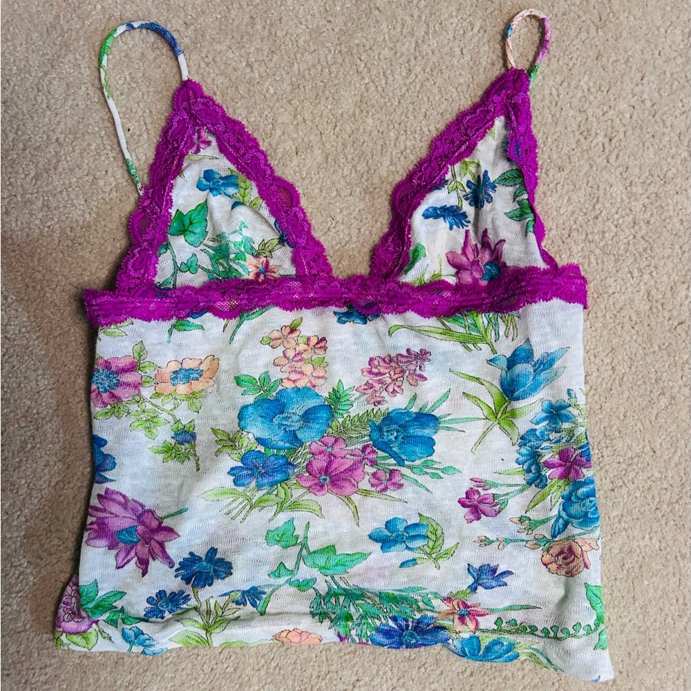 Andres Sarda Floral Cami Top - Size M